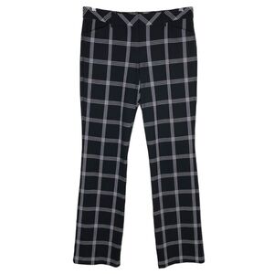 Express Editor Black & White Plaid Dress Pants Size 6R High Rise Work Career